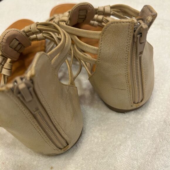 Tan Gladiator Sandals with Woven Straps - Picture 5 of 6